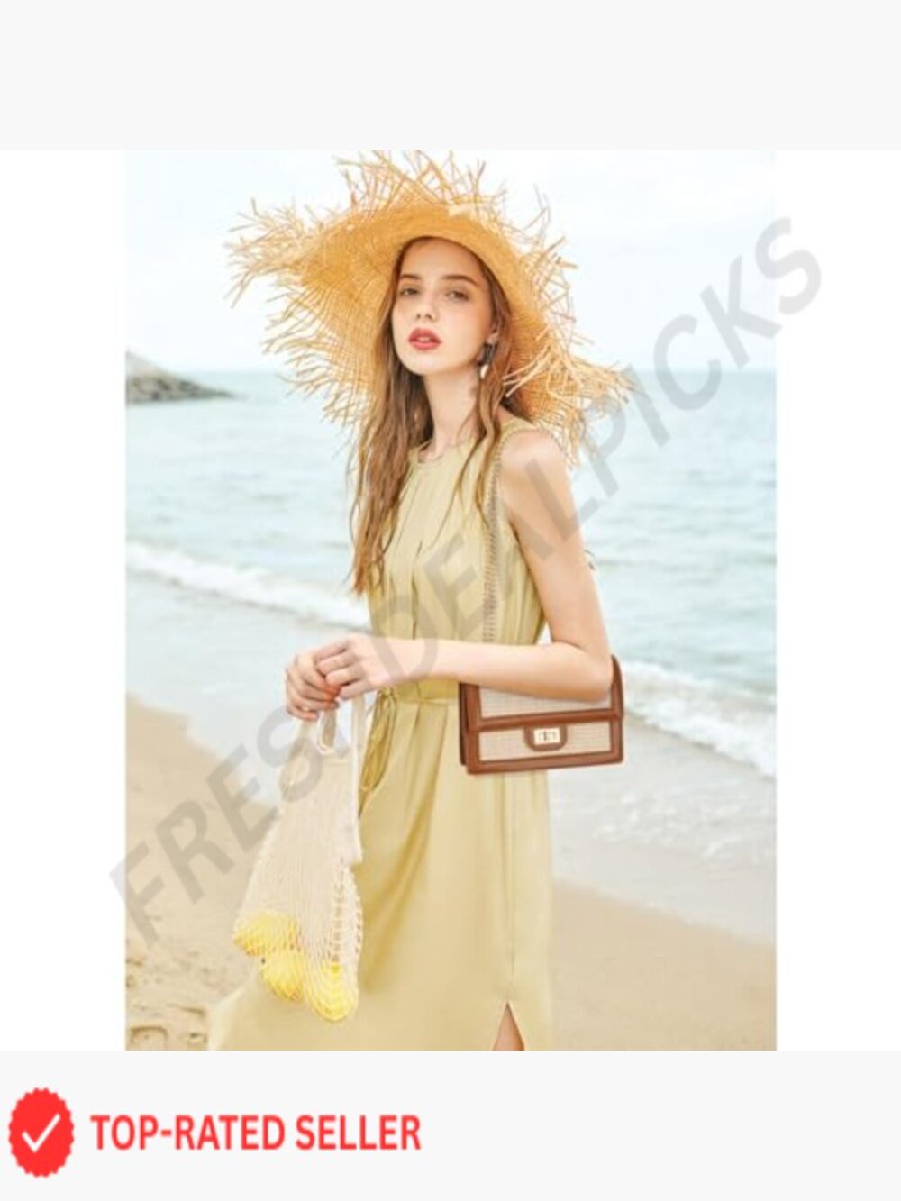 Straw Crossbody Bag Vegan Leather Summer Beach Shoulder Bag Chic Boho - Picture 3 of 7
